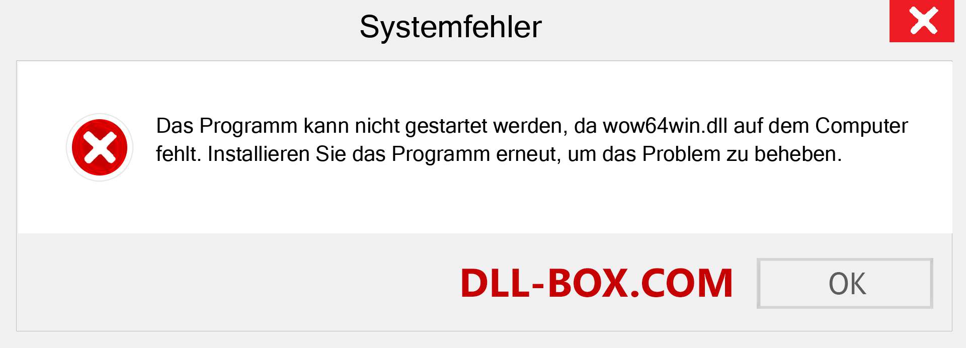 wow64win.dll-Datei fehlt?. Download für Windows 7, 8, 10 - Fix wow64win dll Missing Error unter Windows, Fotos, Bildern